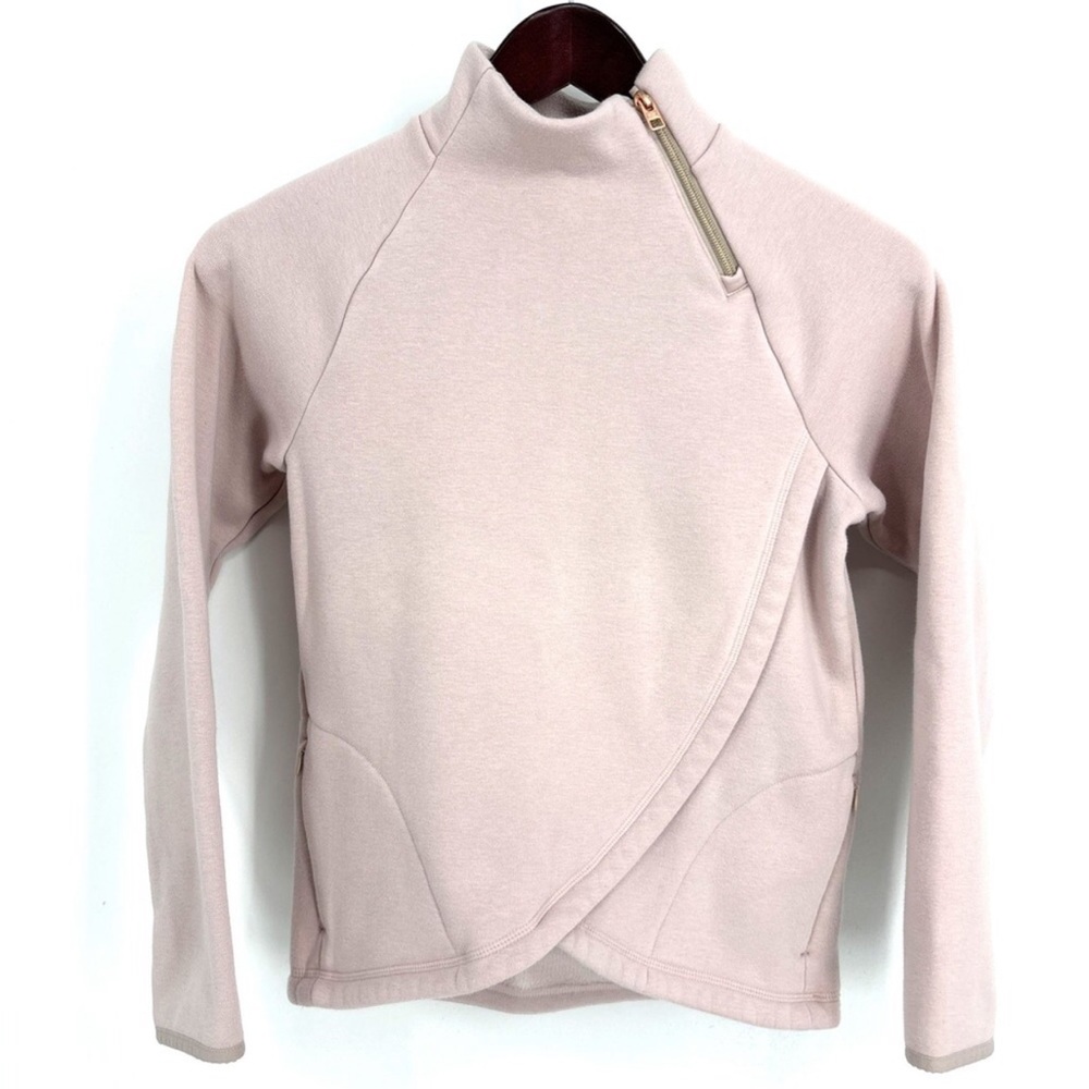 Athleta Girl Cozy Karma Wrap Pullover Sweatshirt Light Pink Size XL 14